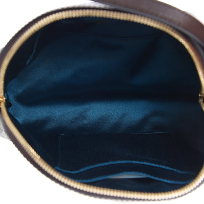 Gucci GG Supreme Monogram Textured Dollar Calfskin Web Small Ophidia Dome Shoulder Bag Beige Ebony New Acero 5 of 9