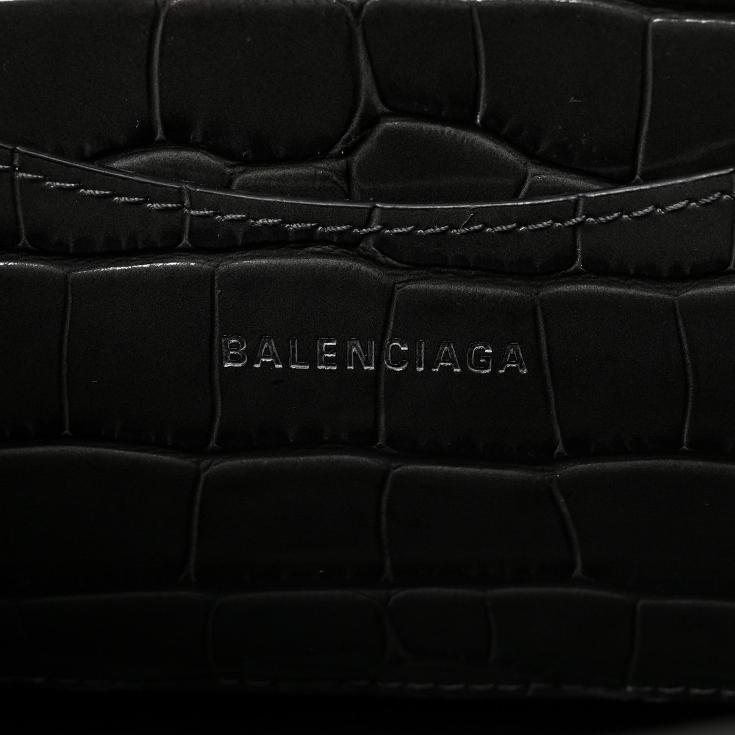 Balenciaga Shiny Supple Calfskin Crocodile Embossed Neo Classic Silver Hardware S City Dark Grey 6 of 9