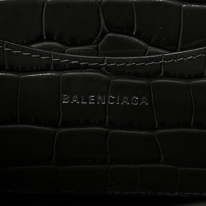 Balenciaga Shiny Supple Calfskin Crocodile Embossed Neo Classic Silver Hardware S City Dark Grey 6 of 9