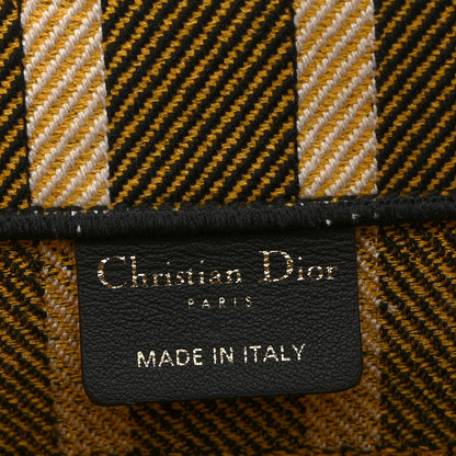 Christian Dior Canvas Embroidered Small Tartan Check Book Tote Yellow Multicolor 6 of 10