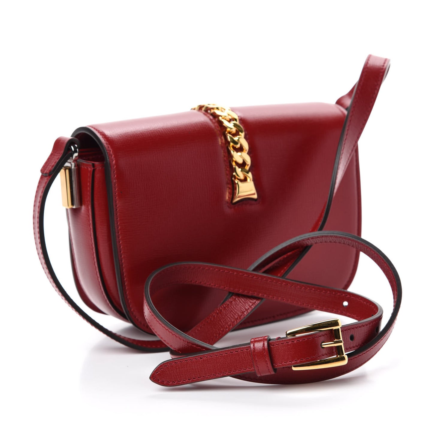 Azalea Calfskin Mini Sylvie 1969 Flap Messenger Bag New Cherry Red