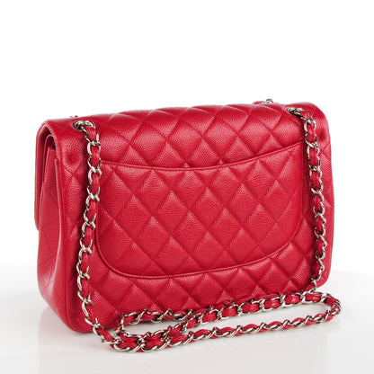 Chanel Pearly Caviar Quilted Jumbo Double Flap Dark Pink 3 of 8