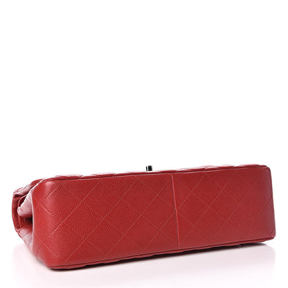 Chanel Caviar Quilted Jumbo Double Flap Red 4 of 10