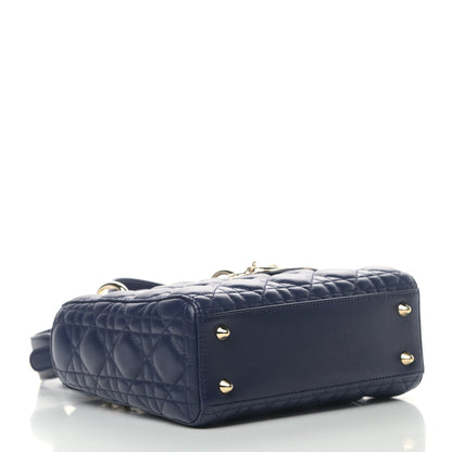 Christian Dior Lambskin Cannage Small Lucky Badges My Lady Dior Navy 3 of 4