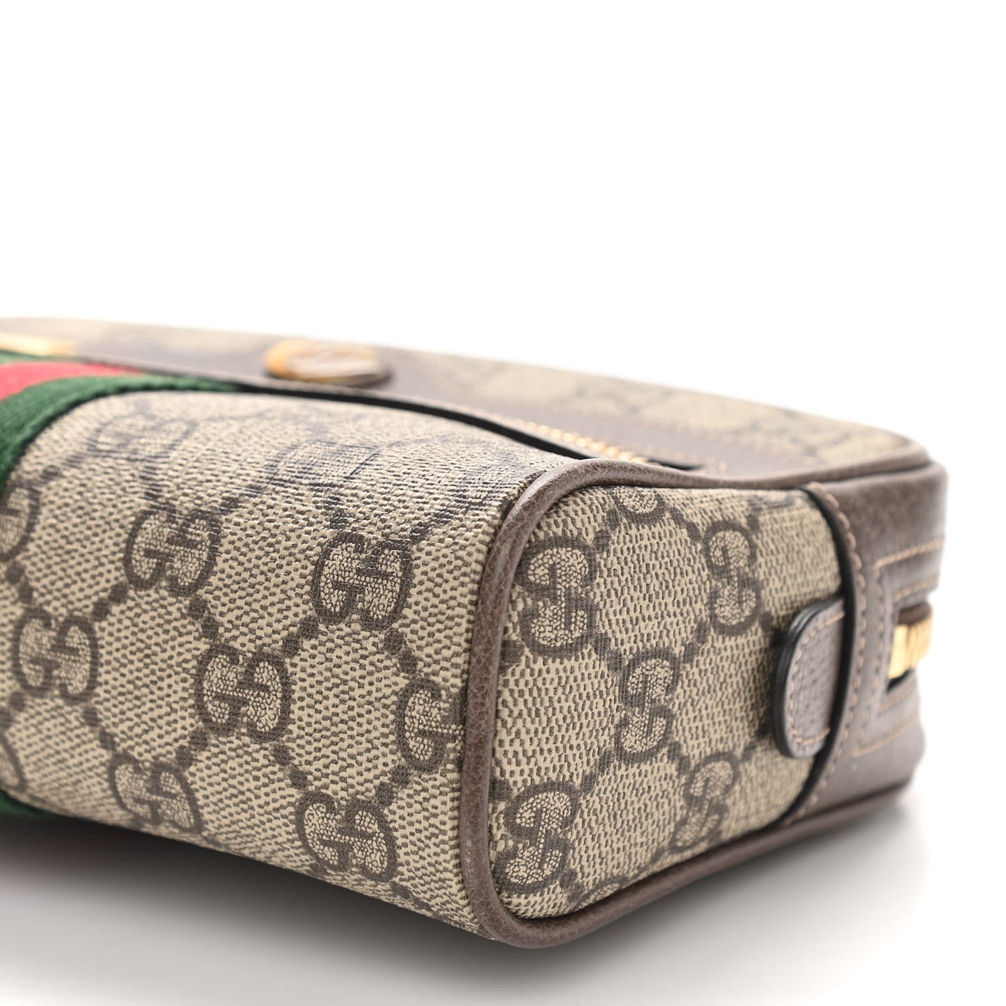 GG Supreme Monogram Web Small Ophidia Belt Bag 95 38 Dark Brown