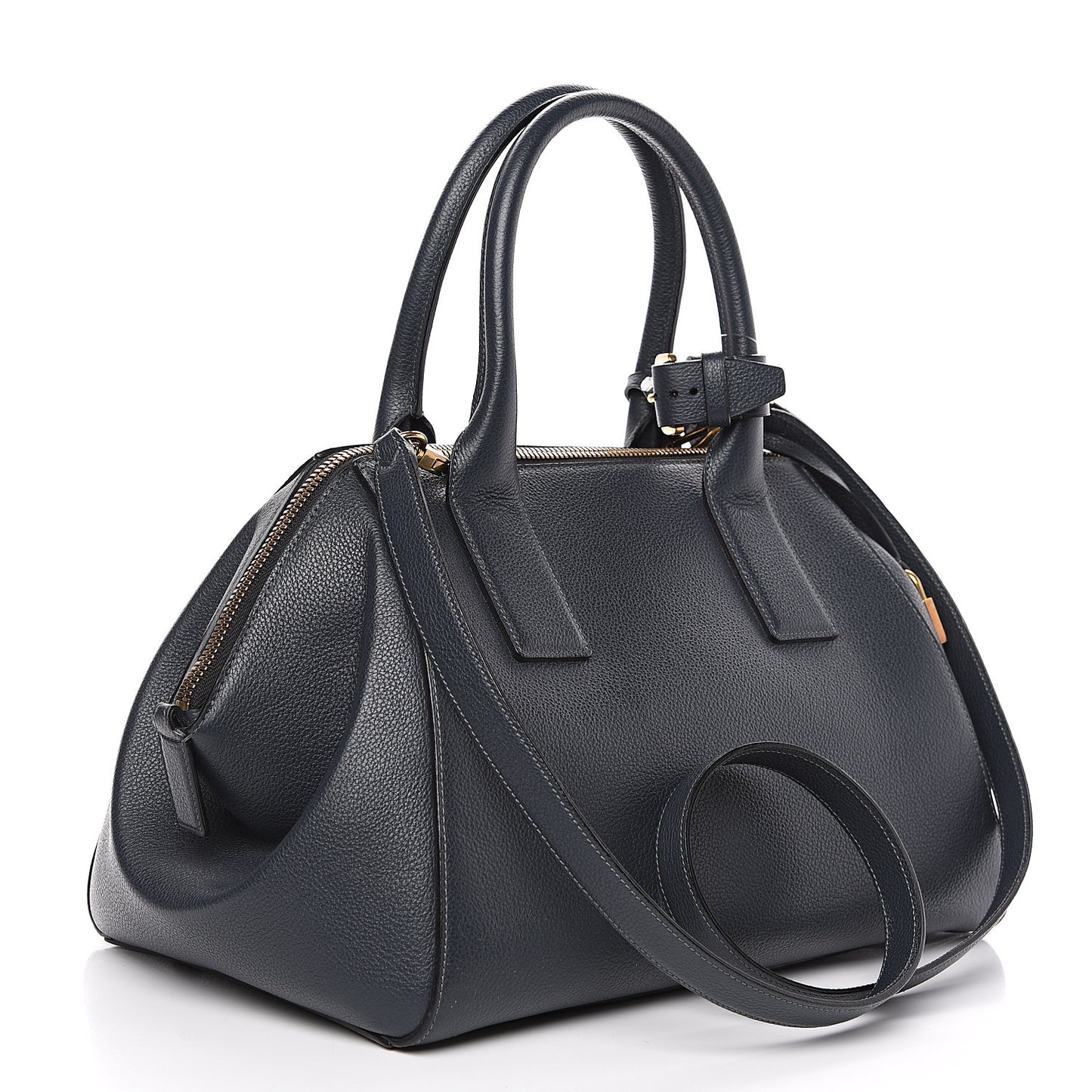 Textured Calfskin Medium Incognito Satchel Navy