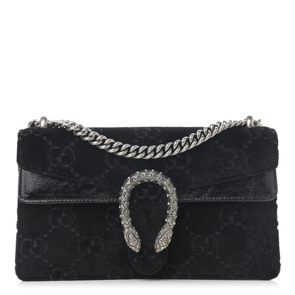Gucci Velvet Skipper Crystal GG Monogram Small Dionysus Shoulder Bag Black Black Diamond 1 of 14