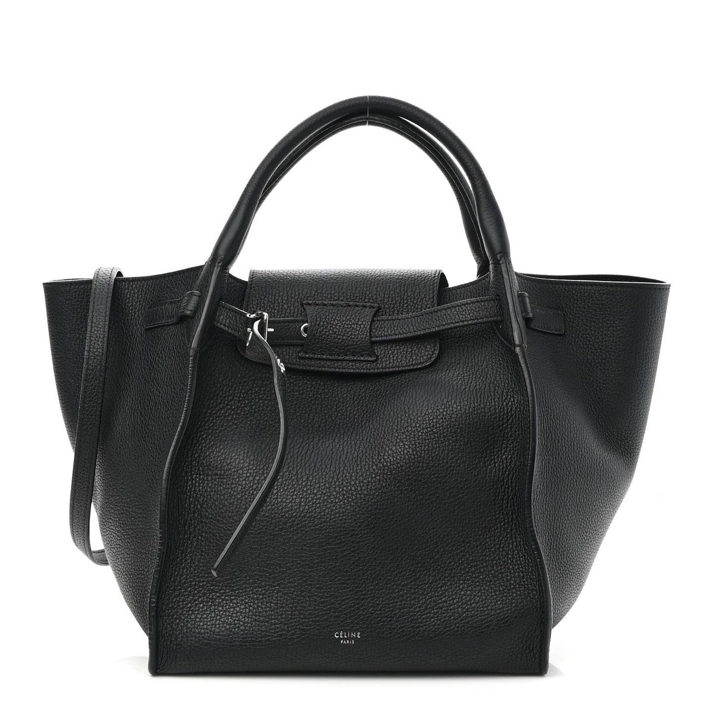 Supple Grained Calfskin Small Big Bag Black
