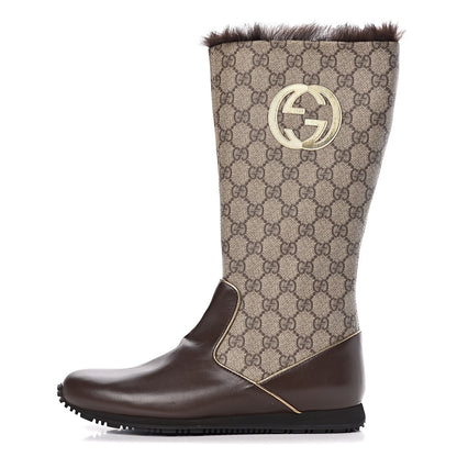 Gucci GG Plus Monogram Knee High Boots 38 Beige Ebene 1 of 10