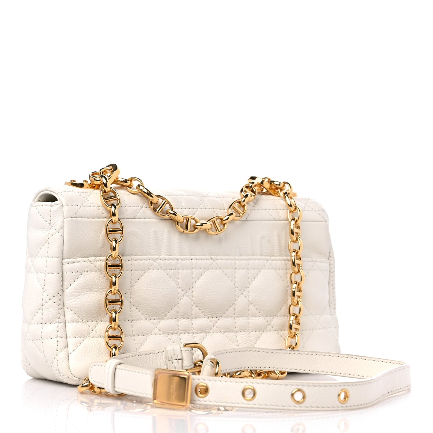 Lambskin Cannage Small Caro Bag Ivory