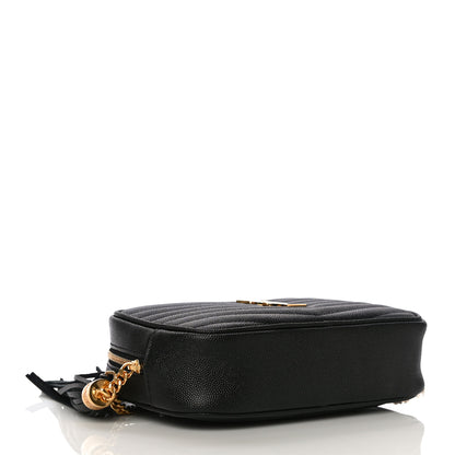 Saint Laurent Grain De Poudre Matelasse Monogram Mini Lou Camera Bag Black 4 of 10