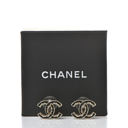 Chanel Enamel CC Baroque Earrings Black Gold 5 of 5