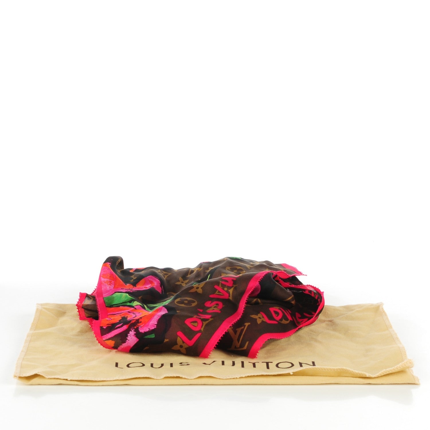 Louis Vuitton Silk Monogram Roses Scarf Marron 6 of 6