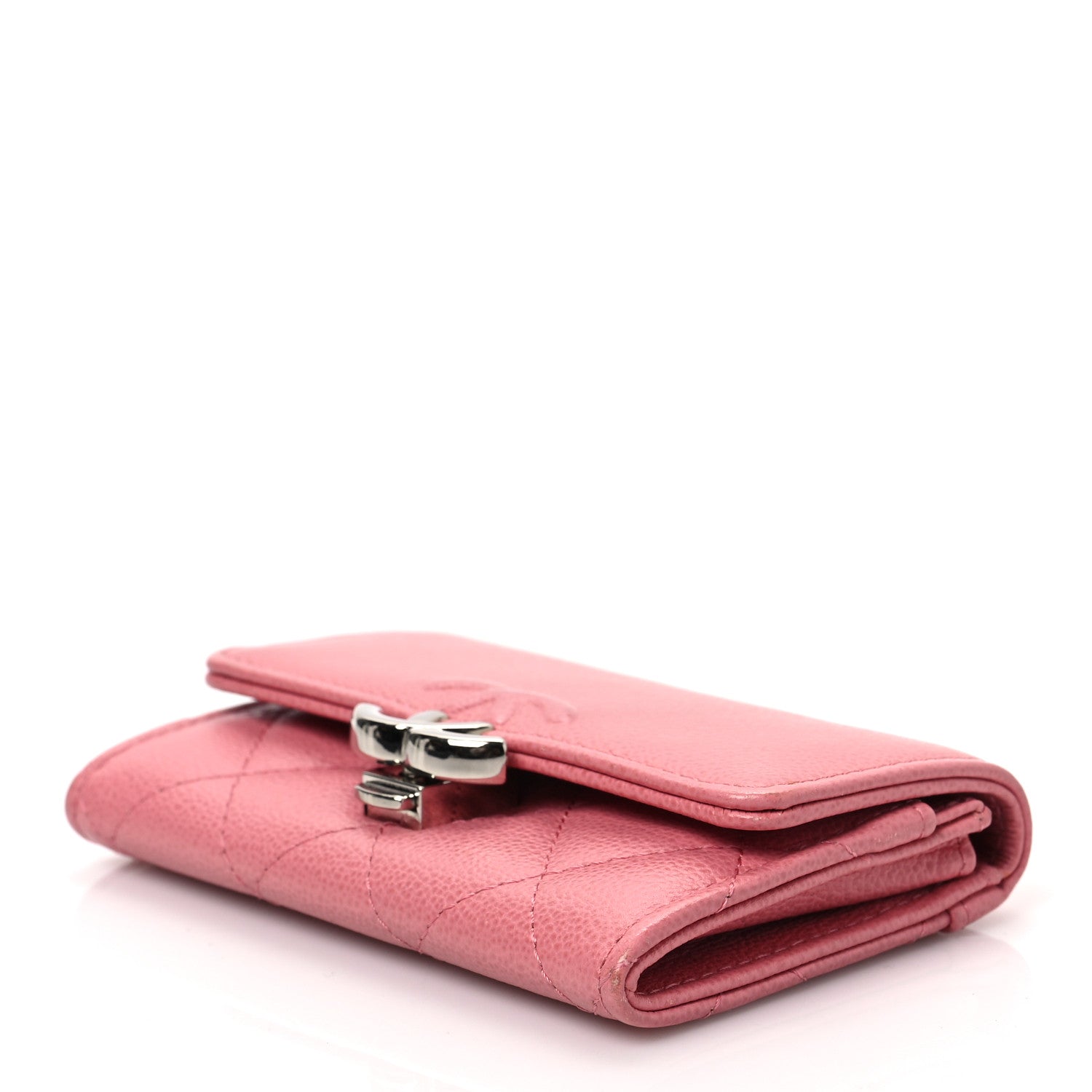 Chanel Caviar Quilted CC Box Flap Card Holder Pink 9 of 11