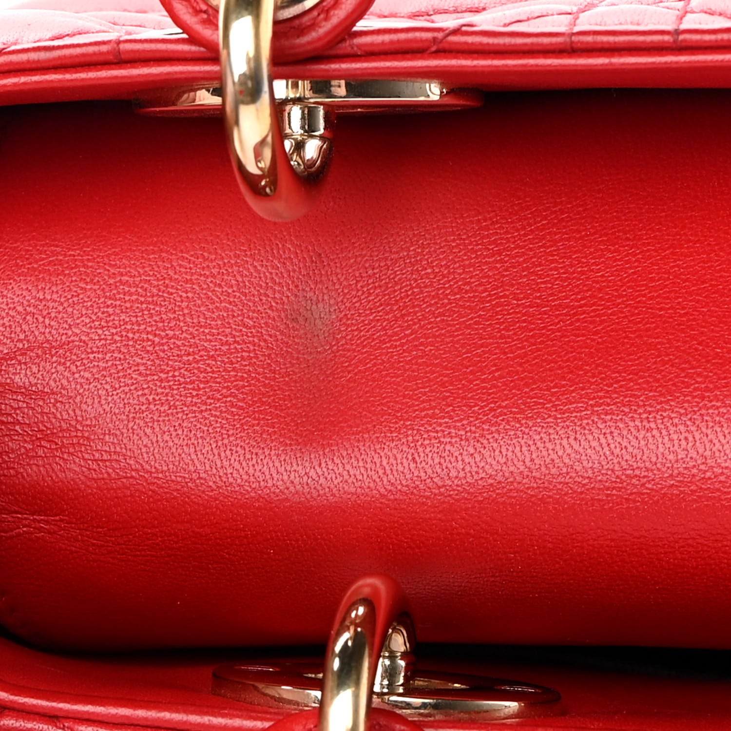 Christian Dior Lambskin Cannage Small Lucky Badges My Lady Dior Red 11 of 16