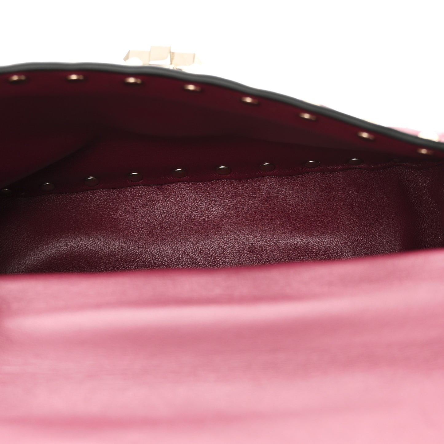 Nappa Small Rockstud Spike Shoulder Bag Raspberry