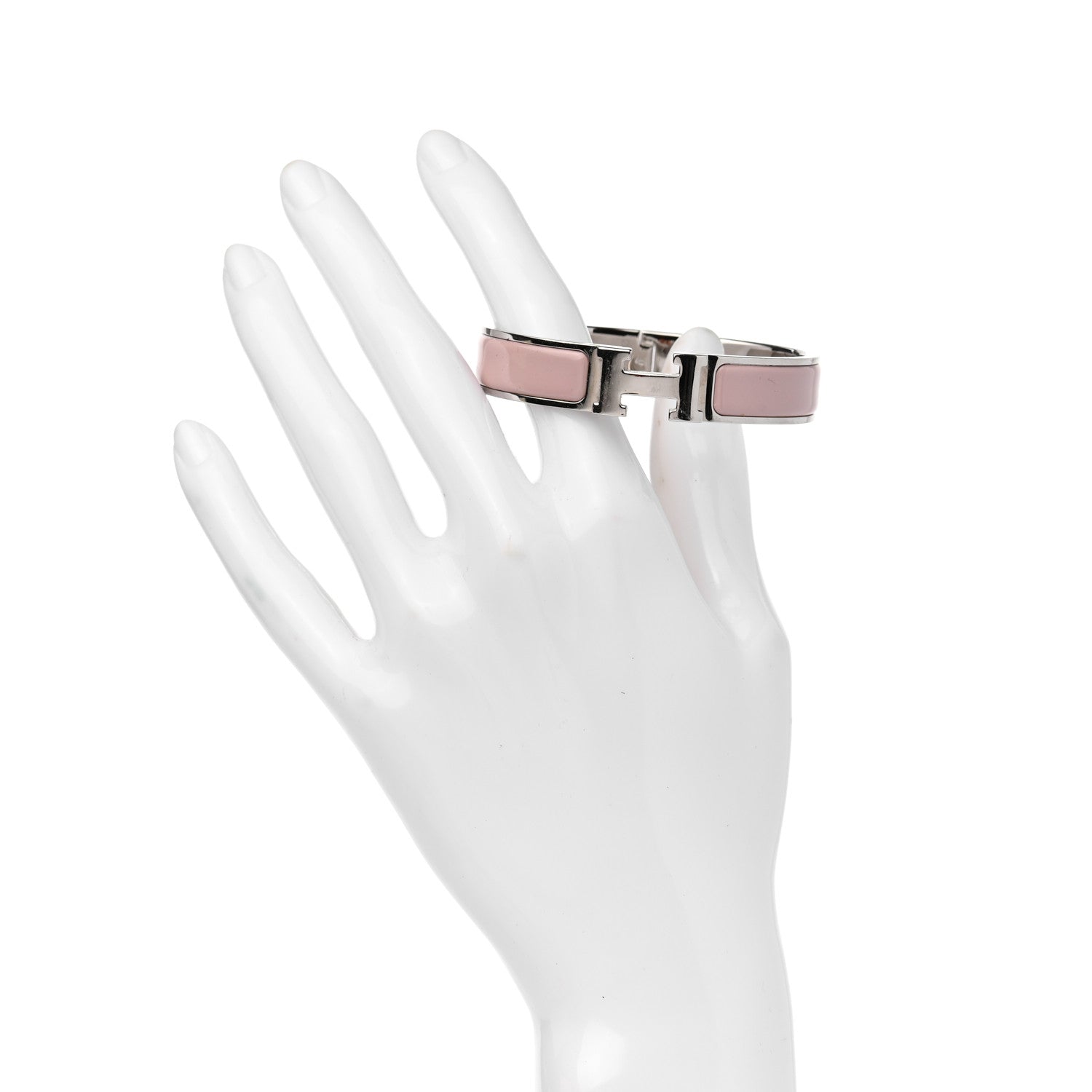 Hermes Enamel Narrow Clic Clac H Bracelet PM Rose Candeur 2 of 4
