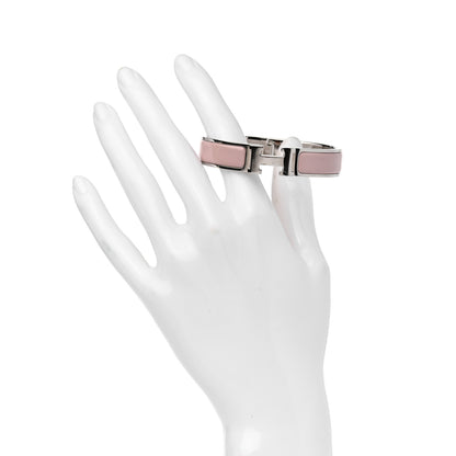 Hermes Enamel Narrow Clic Clac H Bracelet PM Rose Candeur 2 of 4