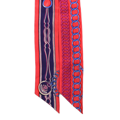 Hermes Silk Maillons Twilly Rouge Indigo Fuchsia 2 of 5