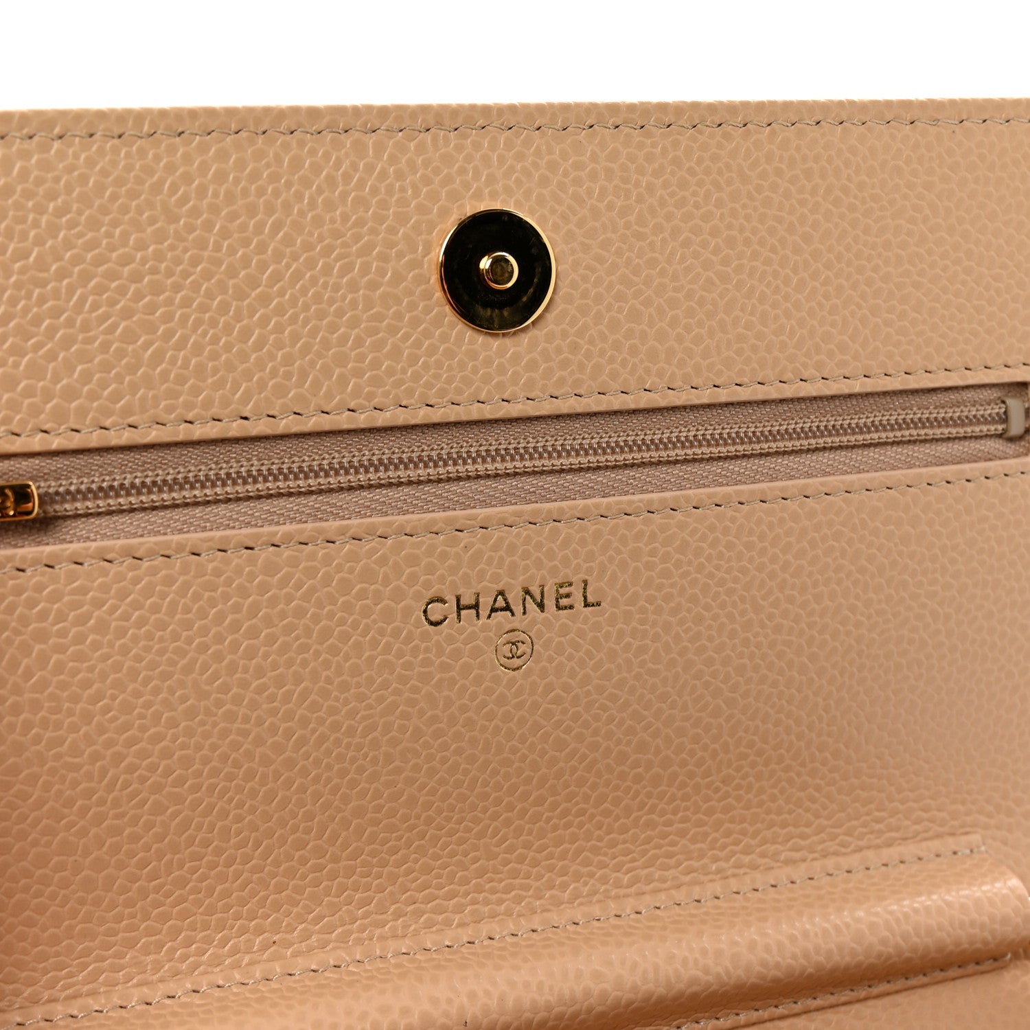 Chanel Caviar Quilted Wallet on Chain WOC Beige 6 of 11