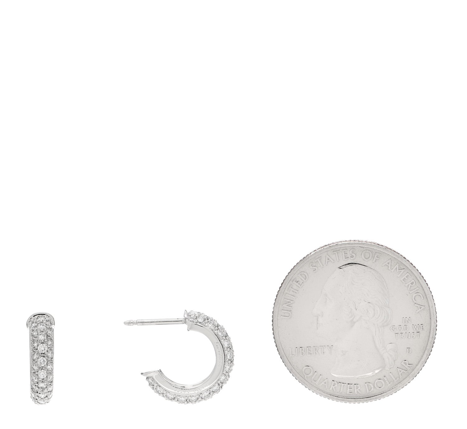 Cartier Platinum Diamond Etincelle De Cartier Hoop Earrings 2 of 4