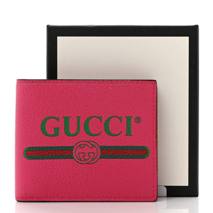 Gucci Grained Calfskin Logo Bi-Fold Wallet Box Pink Green 7 of 7