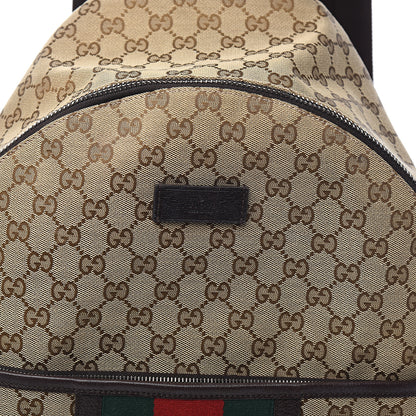 Gucci GG Monogram Web Medium Classic Backpack Brown 9 of 9