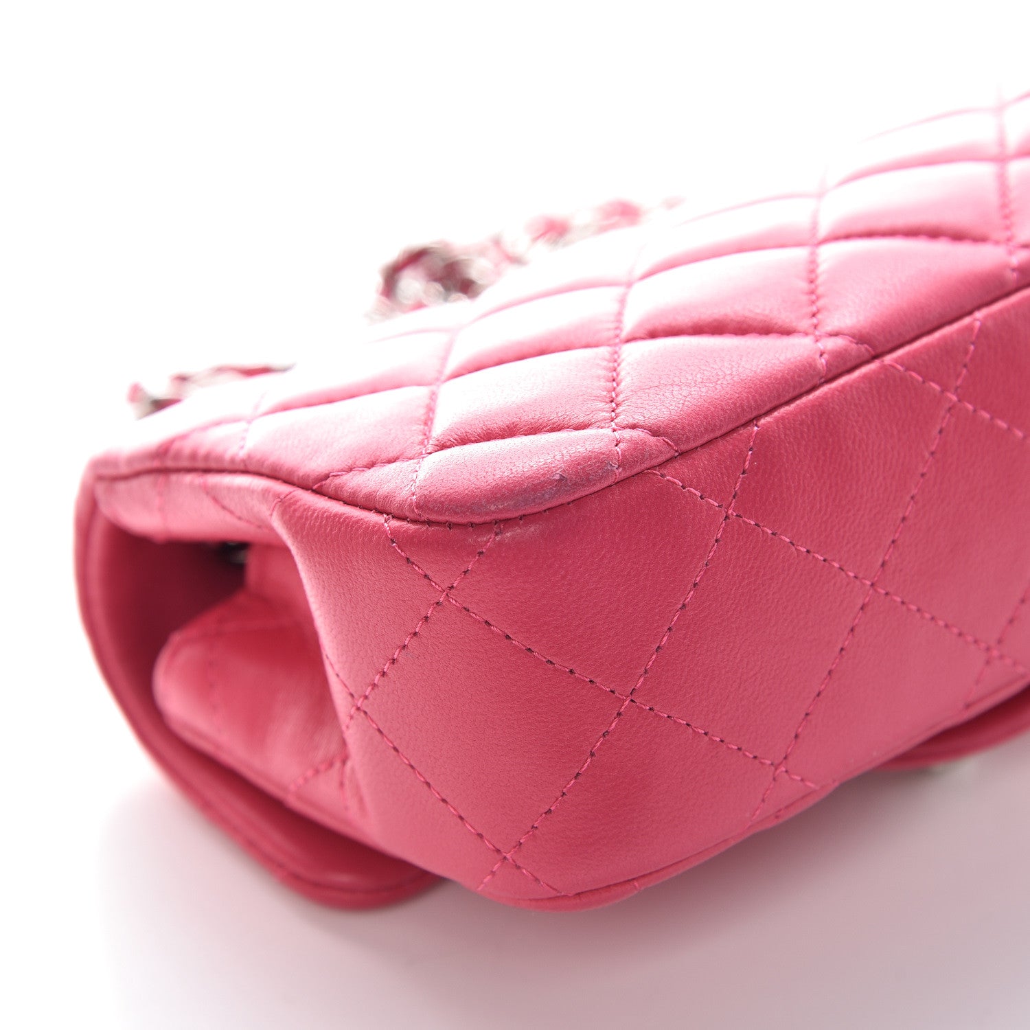 Chanel Lambskin Quilted Extra Mini Flap Dark Pink 11 of 12