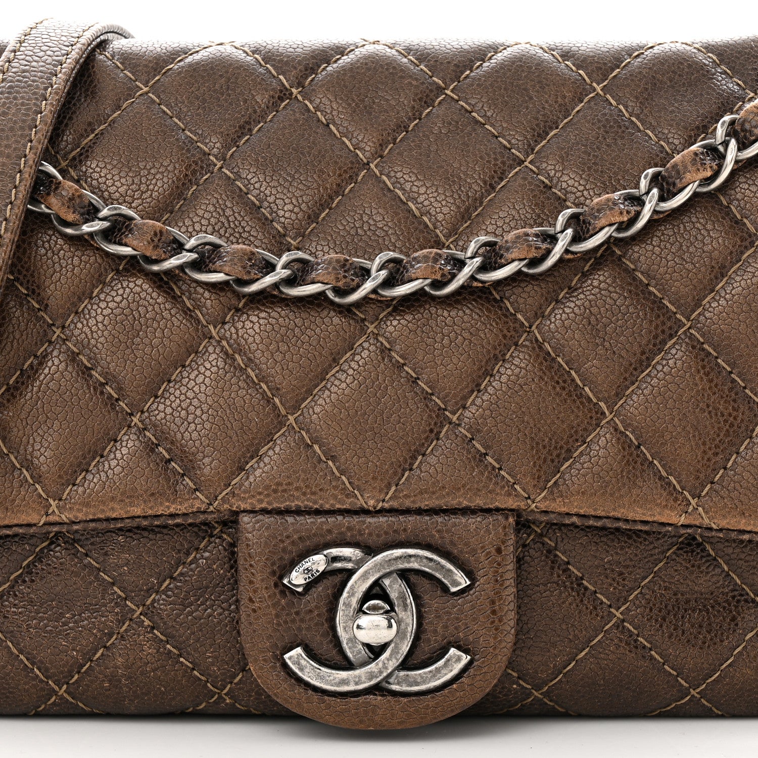 Chanel Iridescent Caviar Quilted Small Chic Flap Brown 8 of 11