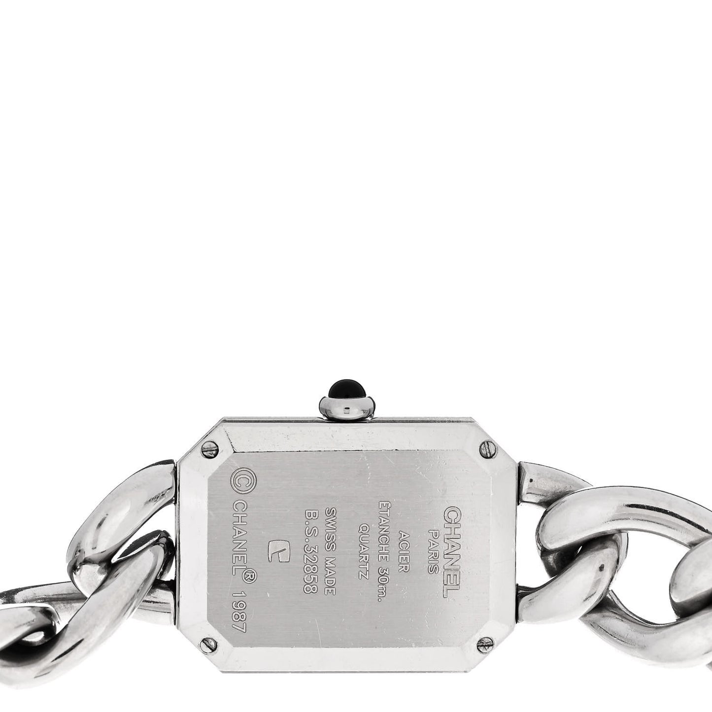 Stainless Steel 20mm Chain Premiere Quartz Watch Black M