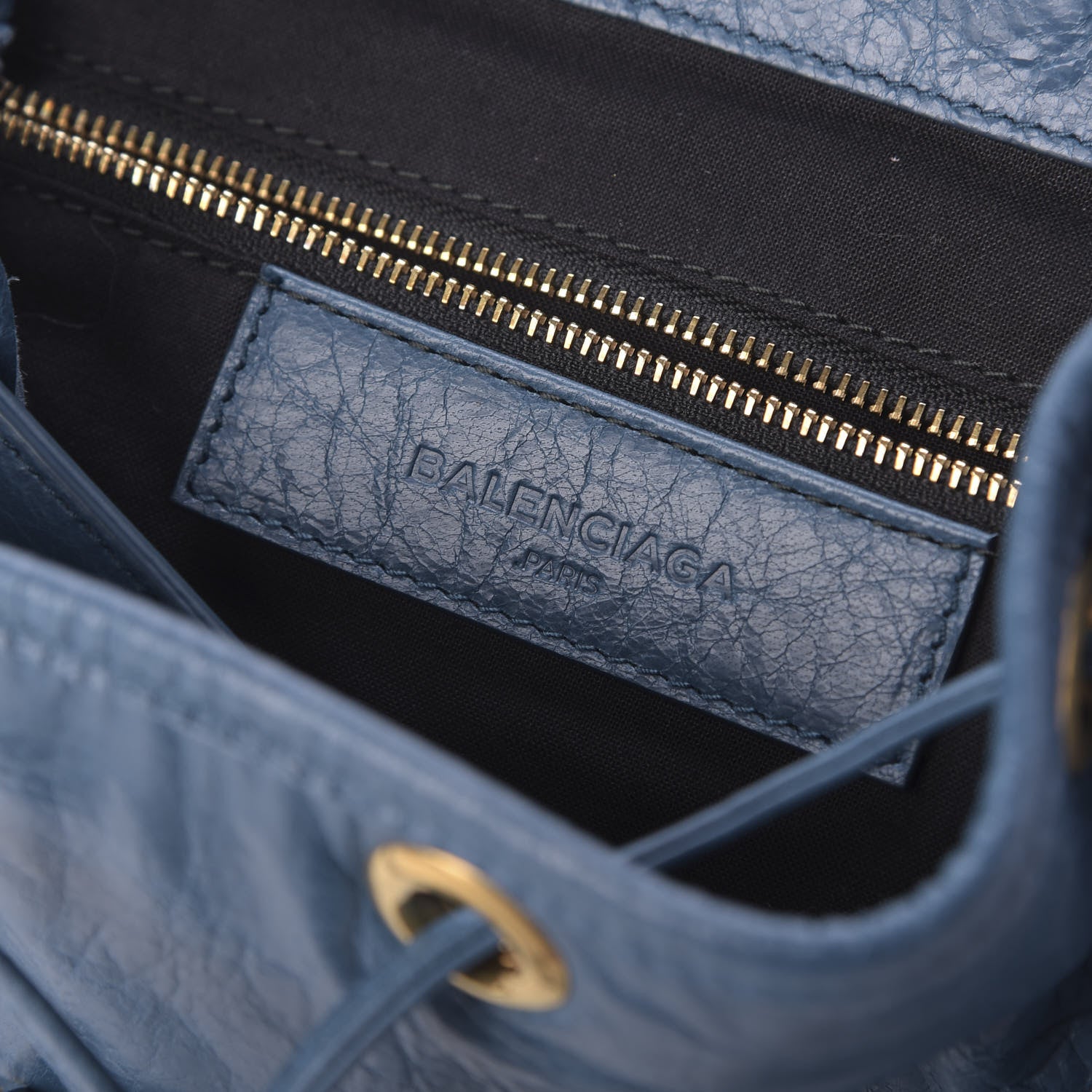 Balenciaga Agneau Gold Metallic Edge Hardware Backpack Bleu Abysse 8 of 10