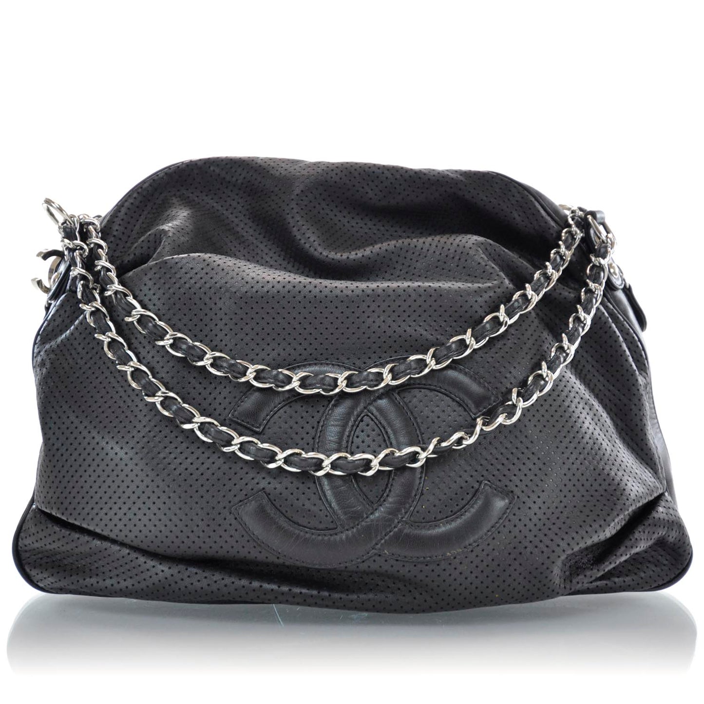 Perforated Baseball Spirit Ligne Hobo Black