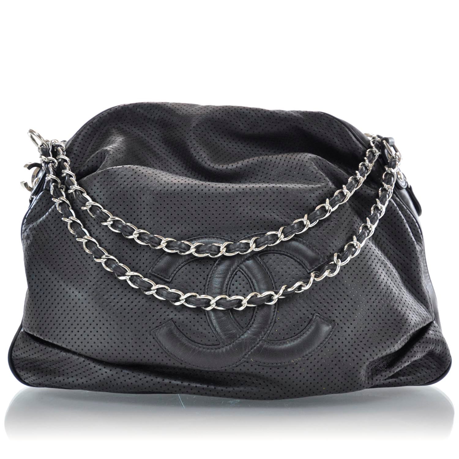 Chanel Perforated Baseball Spirit Ligne Hobo Black 1 of 10