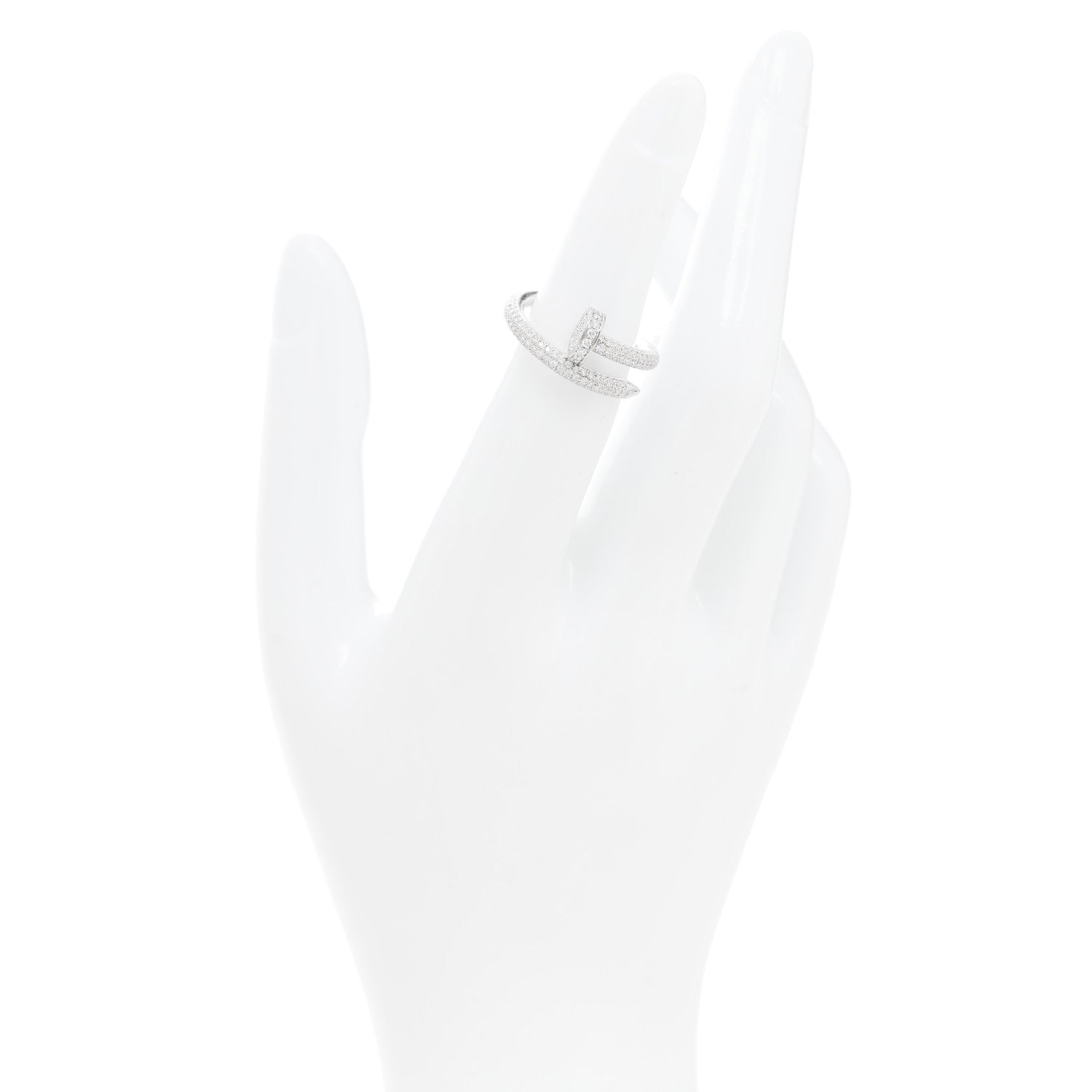 Cartier 18K White Gold Diamond Juste Un Clou Full Paved Ring 50 5.25 2 of 5