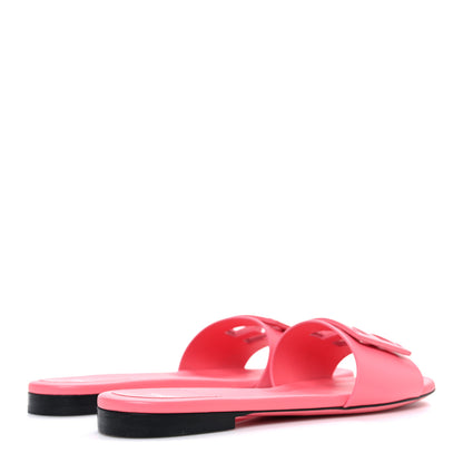 Fendi Vitello Cuoio Baguette Flat Slide Sandals 40 Pink Dalia 5 of 10