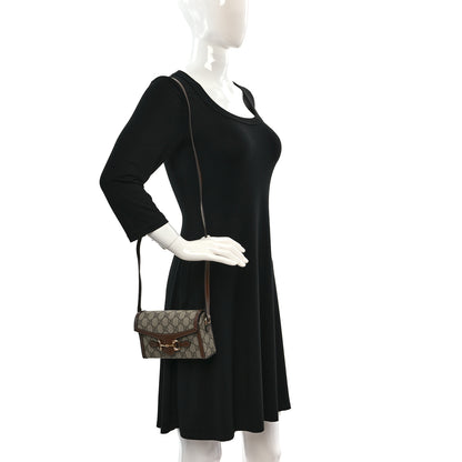 Gucci GG Supreme Monogram Mini Horsebit 1955 Shoulder Bag Beige Brown Sugar 3 of 8