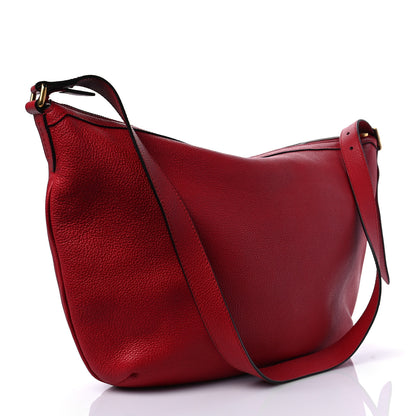 Gucci Grained Calfskin Logo Half Moon Hobo Red 4 of 10