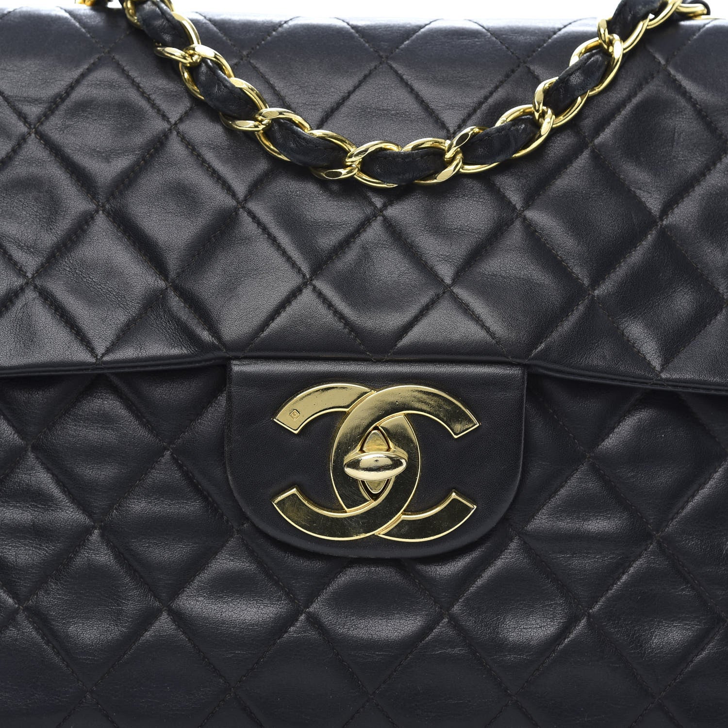 Chanel Lambskin Quilted XL Jumbo Single Flap Black 13 of 14