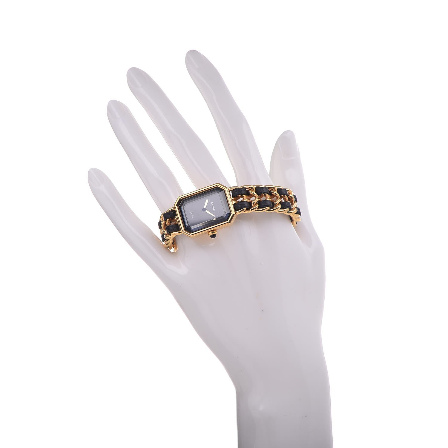 Chanel Stainless Steel Lambskin 20mm Chain Premiere Quartz Watch Gold L 2 of 6