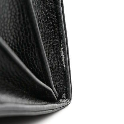 Chanel Caviar Camellia Embossed Flap Wallet Black 10 of 12