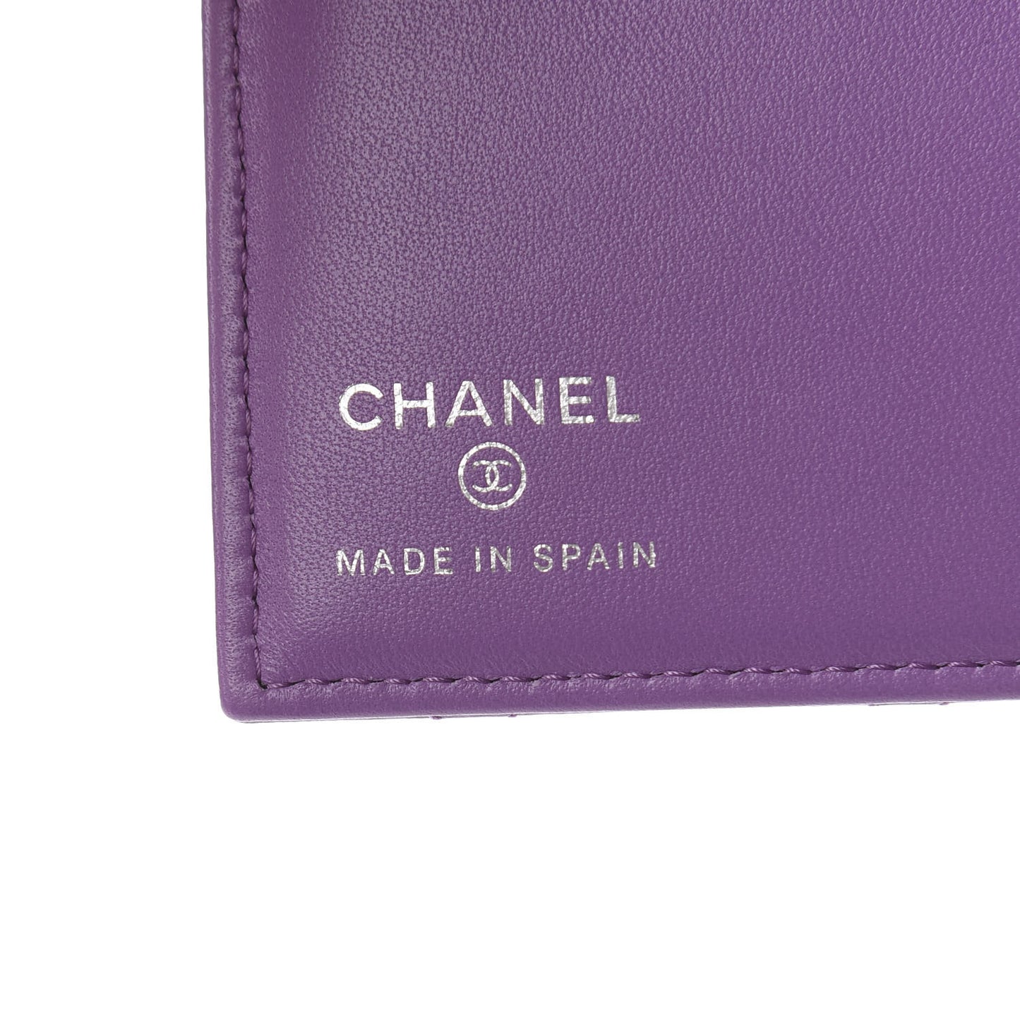 Lambskin Quilted Passport Holder Purple