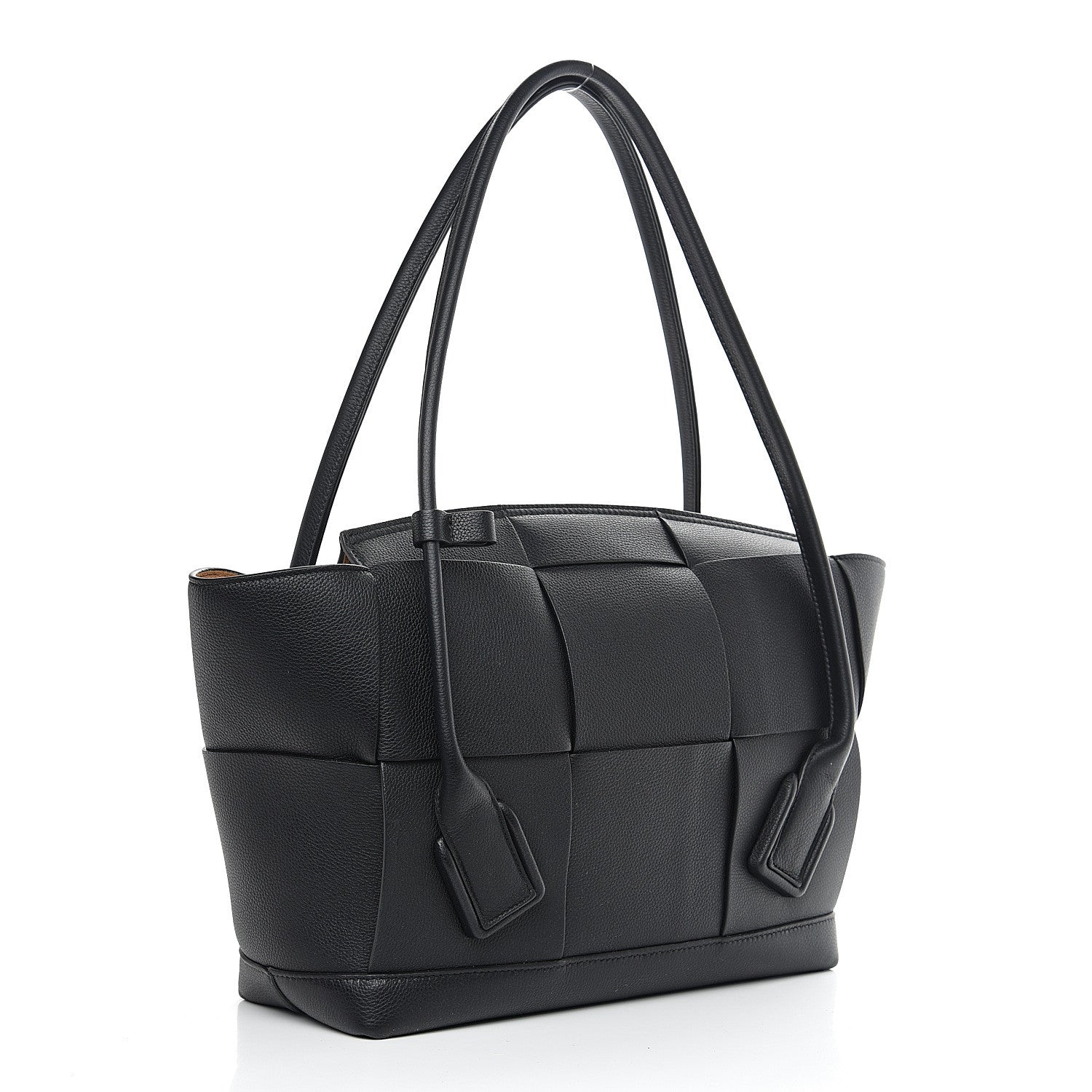 Bottega Veneta Grained Calfskin Maxi Intrecciato Medium Arco Black 2 of 8