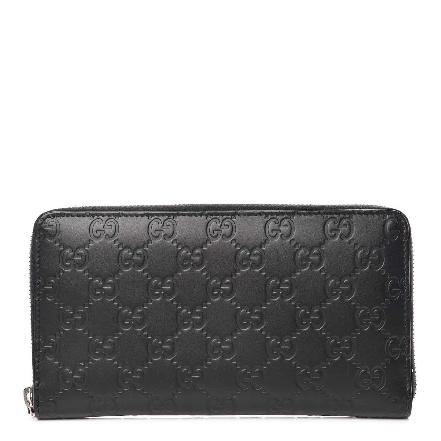 Guccissima Signature Zip Around Organizer Wallet Black
