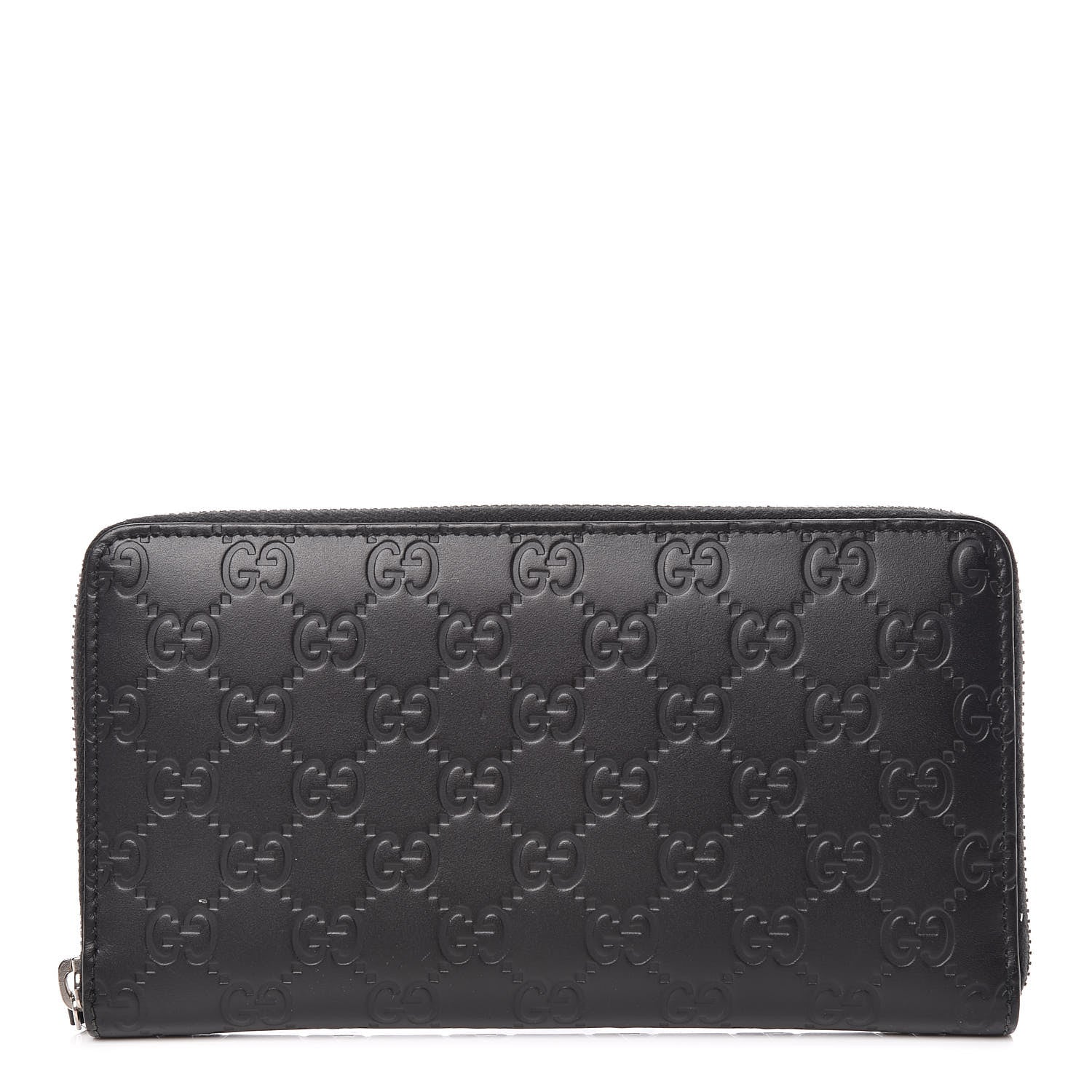 Gucci Guccissima Signature Zip Around Organizer Wallet Black 1 of 11