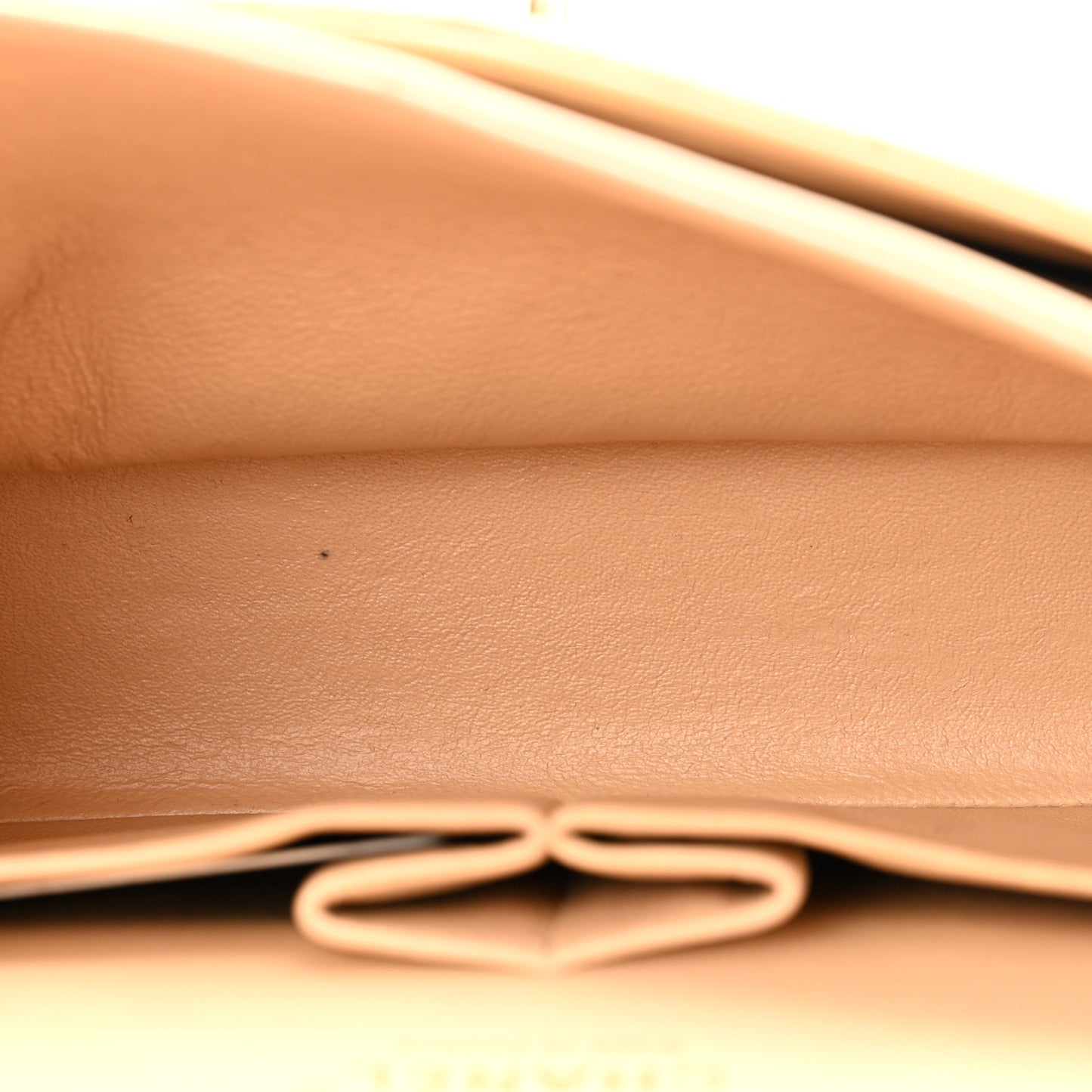 Lambskin Quilted Medium Double Flap Beige