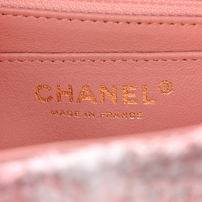Chanel Tweed Quilted Mini Rectangular Flap Light Pink White 10 of 11