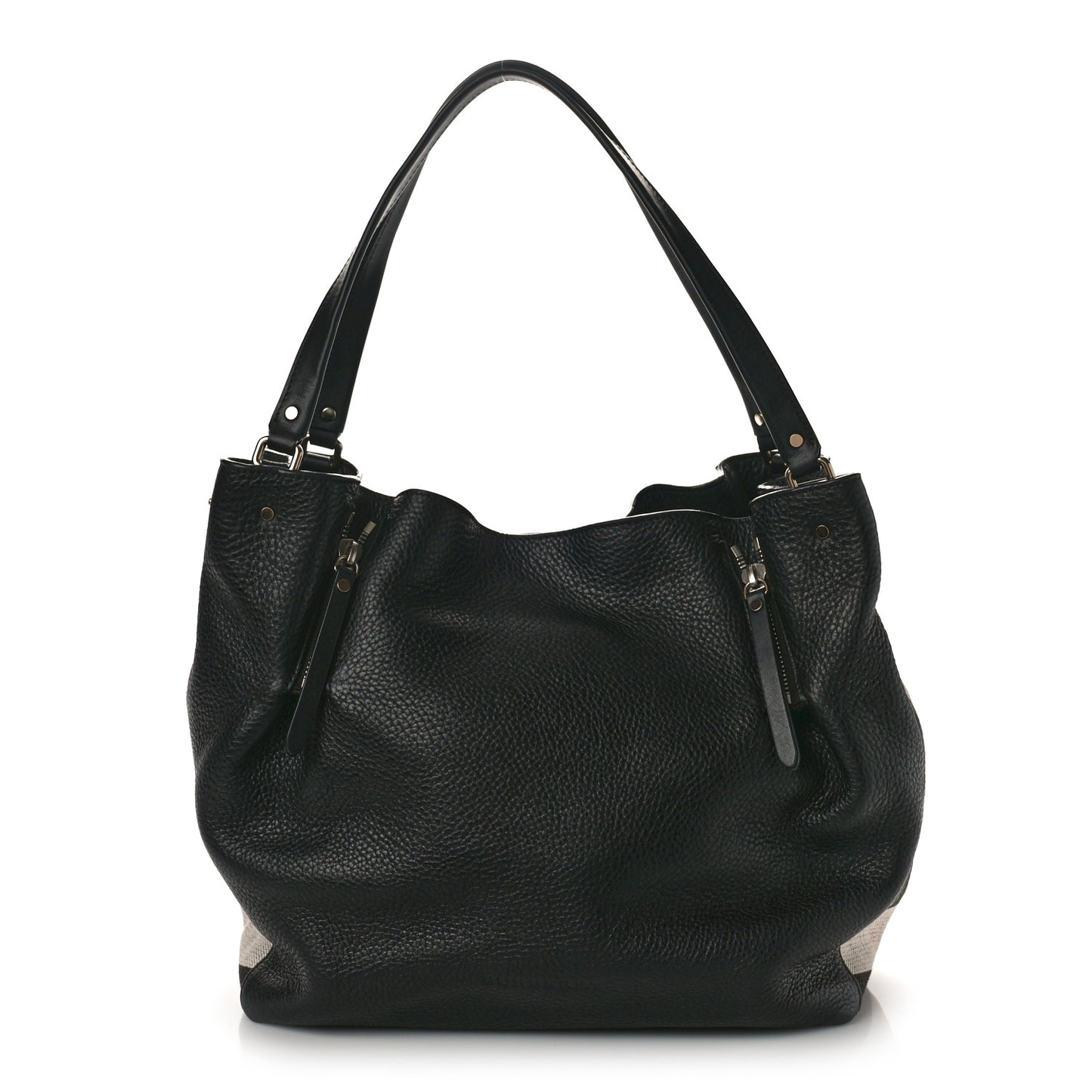 Grainy Calfskin House Check Medium Maidstone Black
