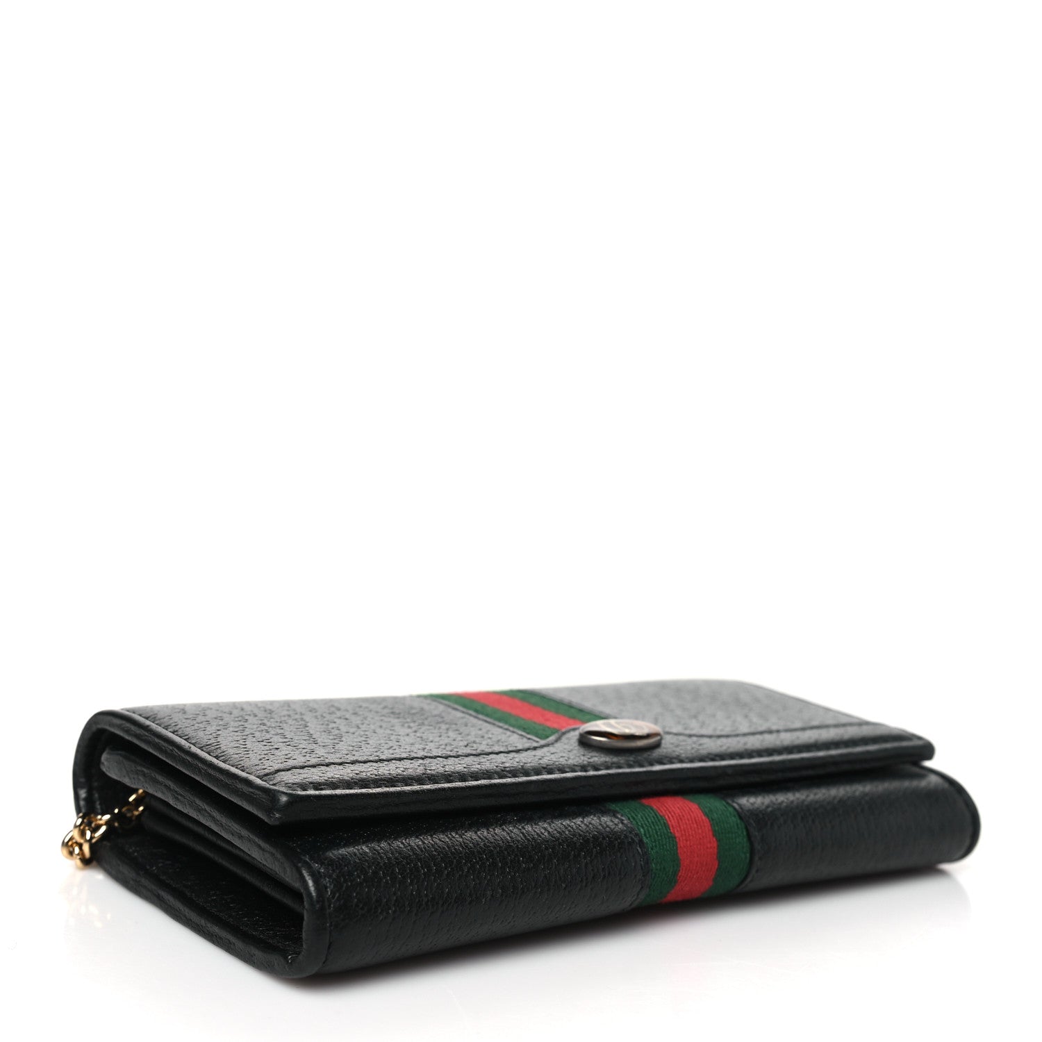 Gucci Textured Calfskin Web Ophidia Wallet On Chain Black 4 of 10