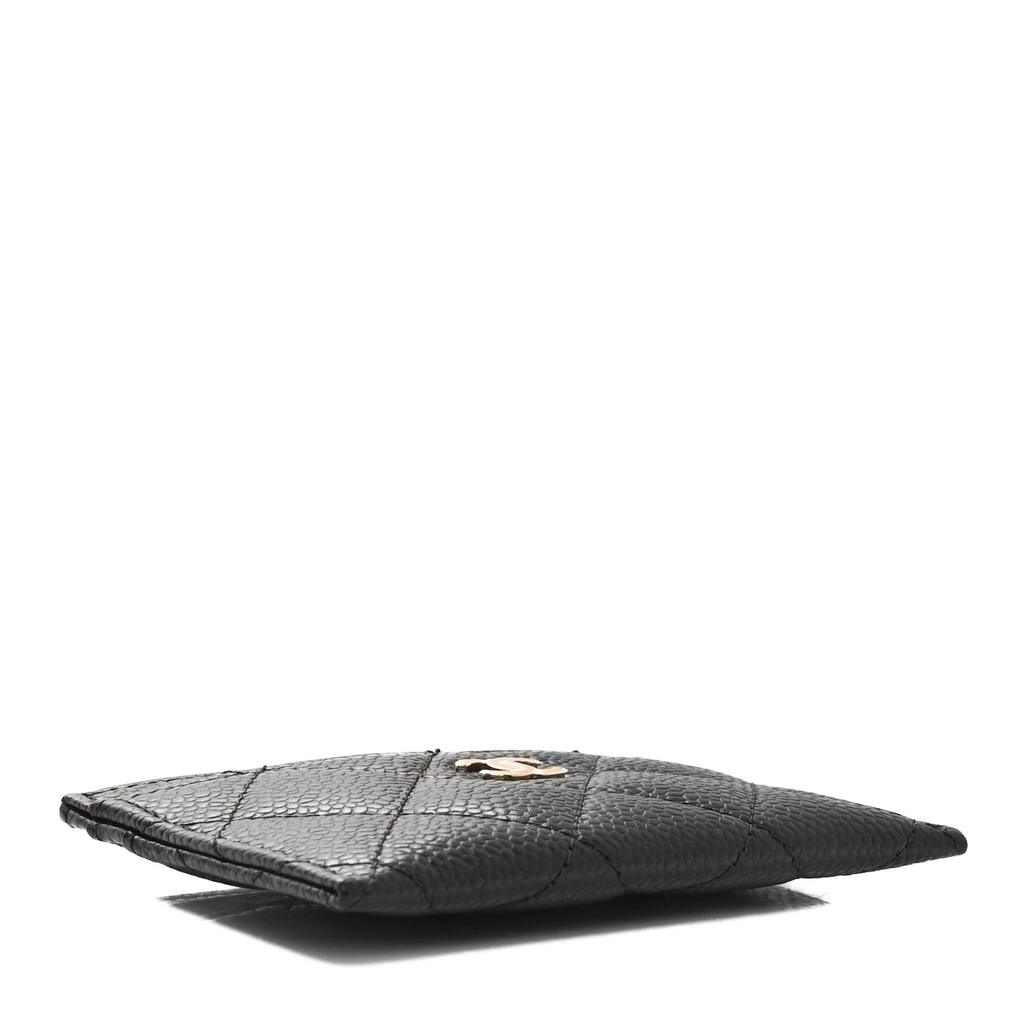 Caviar Quilted Card Holder Black