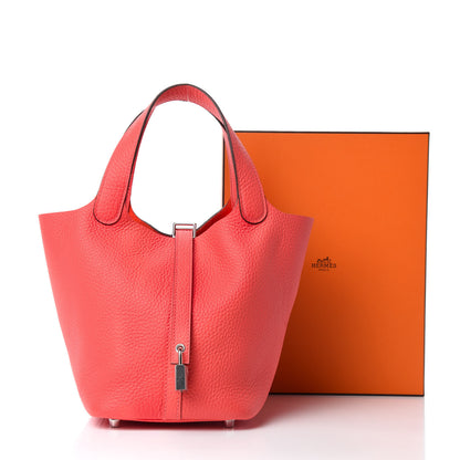 Hermes Taurillon Clemence Picotin Lock 18 PM Bougainvillea 11 of 11
